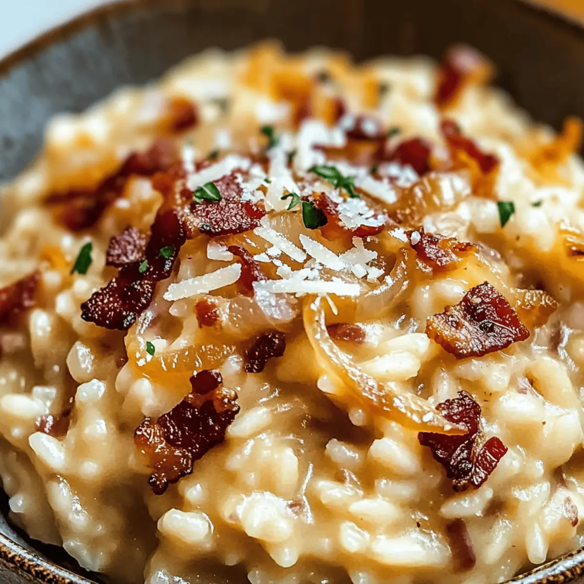 Caramelized Onion, Bacon, and Parmesan Risotto