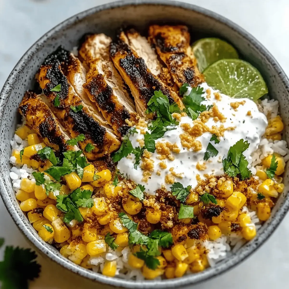 Street Corn Chicken Rice Bowl