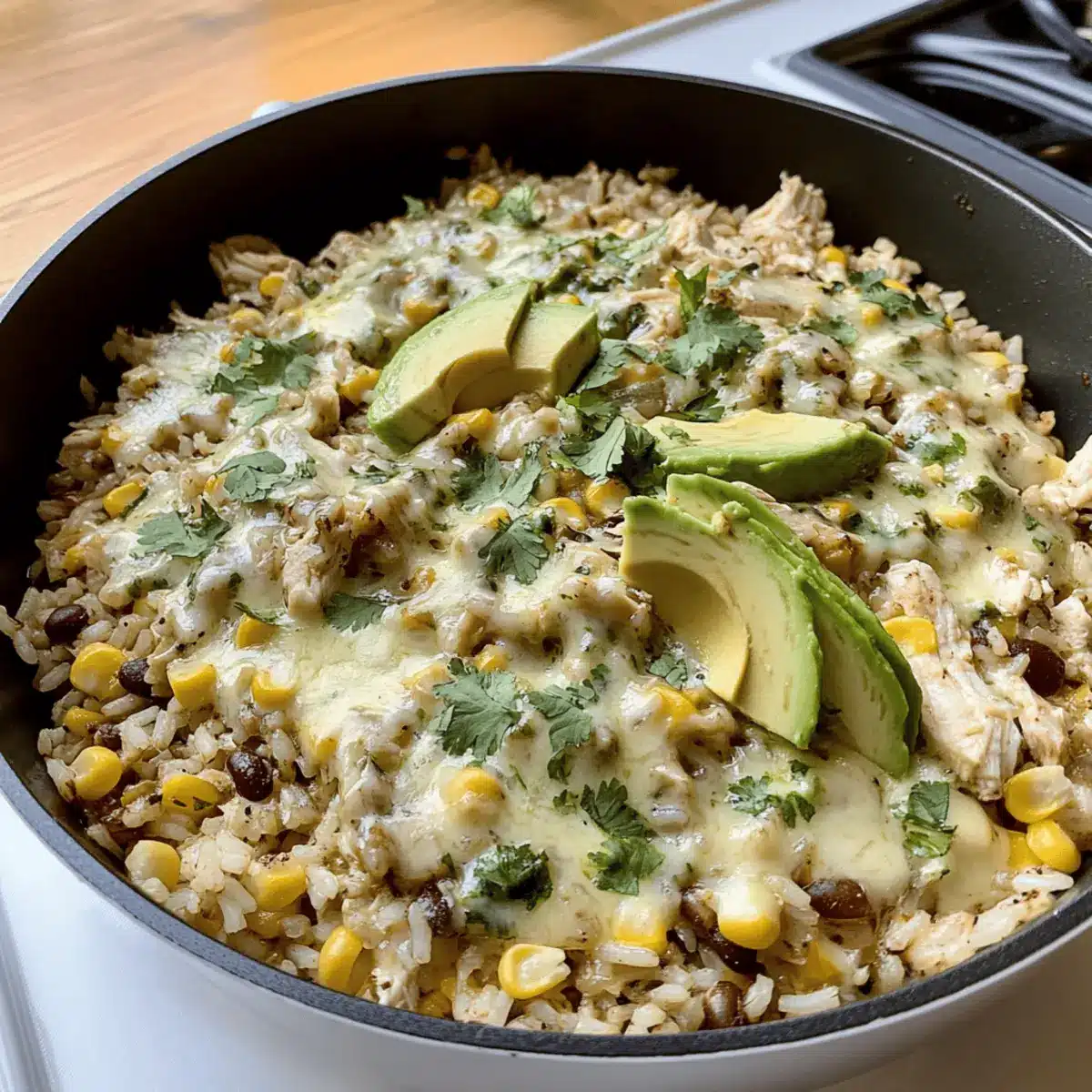 Salsa Verde Chicken & Rice Skillet