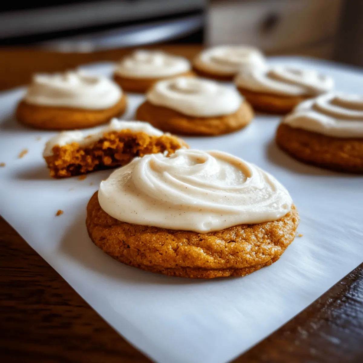 Pumpkin Sugar Cookies with Cream Cheese Frosting