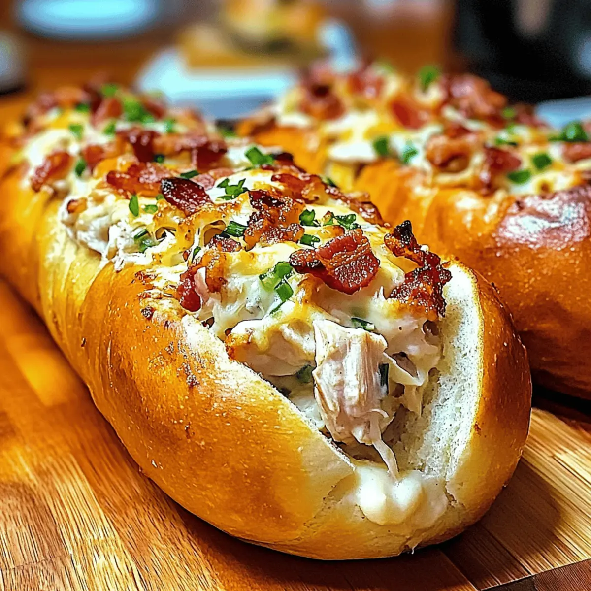 Chicken Bacon Ranch Stuffed Bread