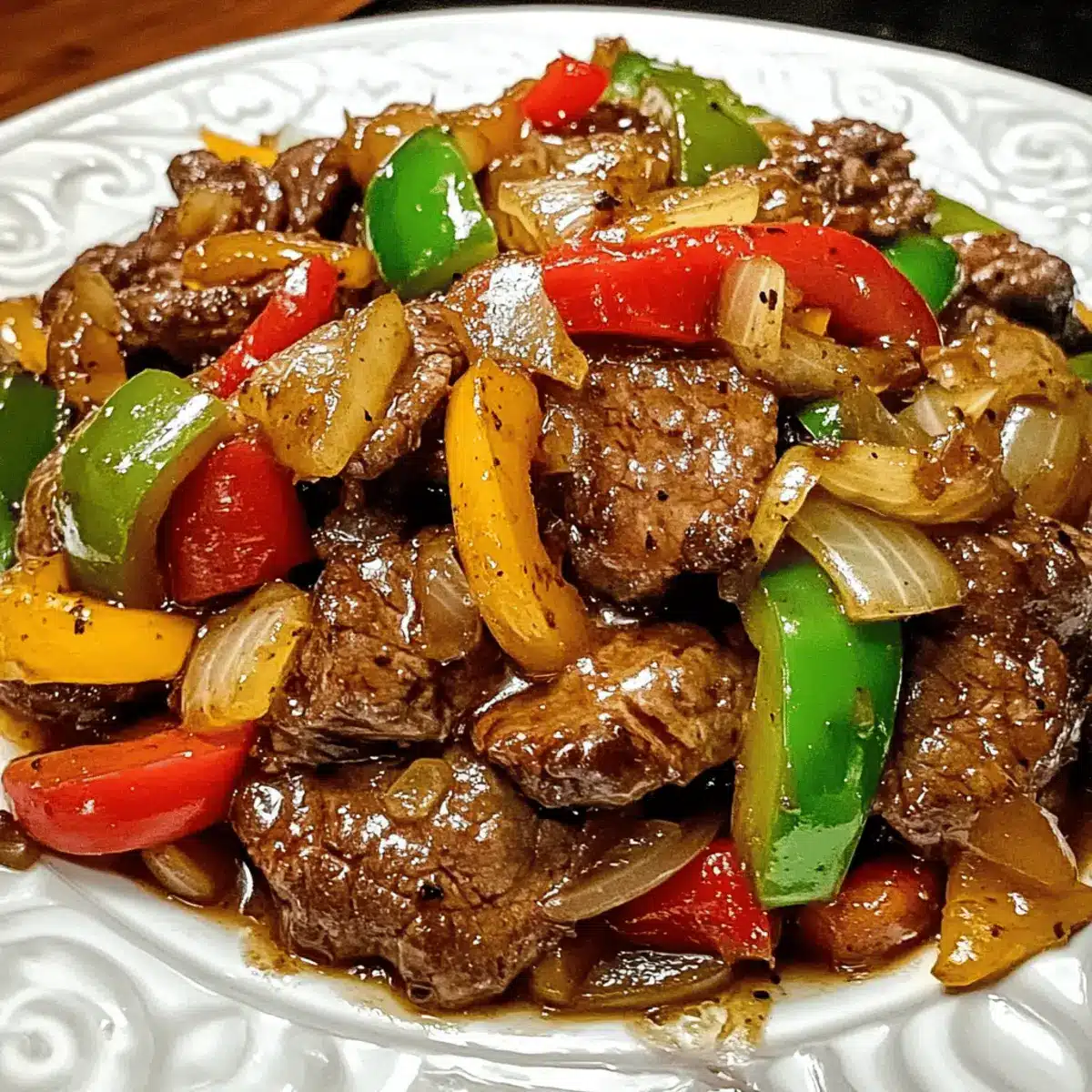 Pepper Steak with Bell Peppers and Onion