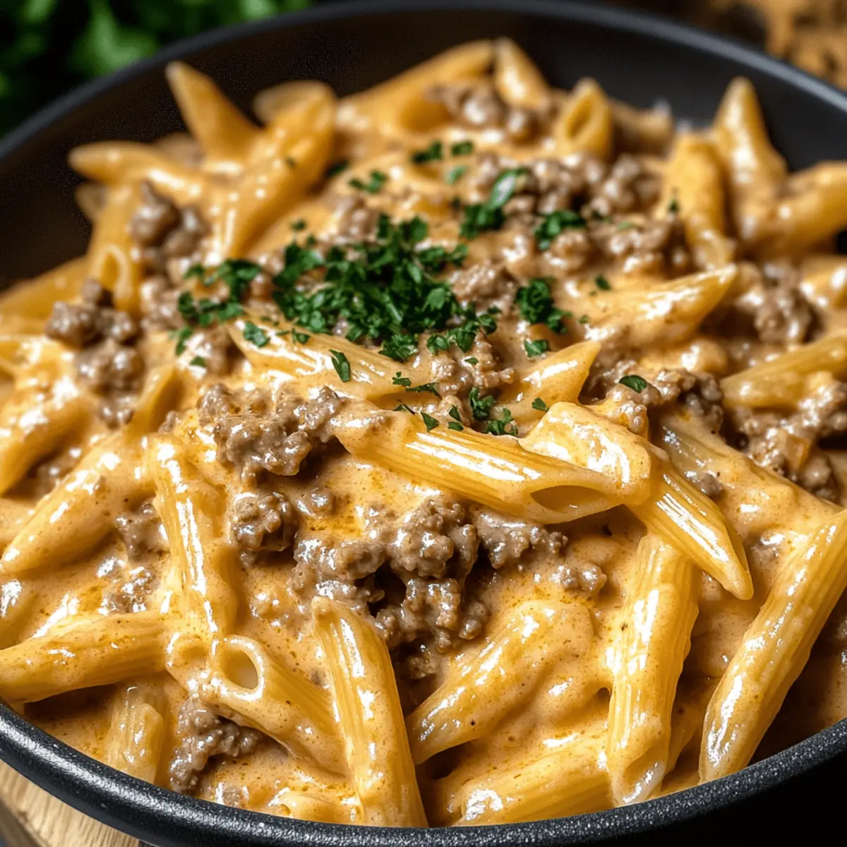 High Protein Creamy Beef Pasta