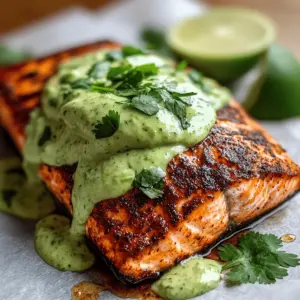 Baked Cajun Salmon And Avocado Lime Sauce