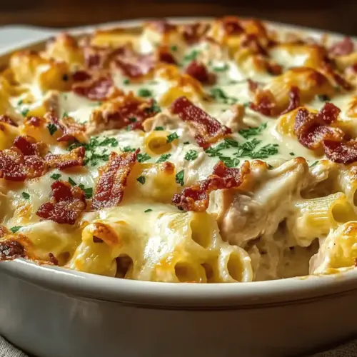 Creamy Chicken Bacon Ranch Pasta Bake