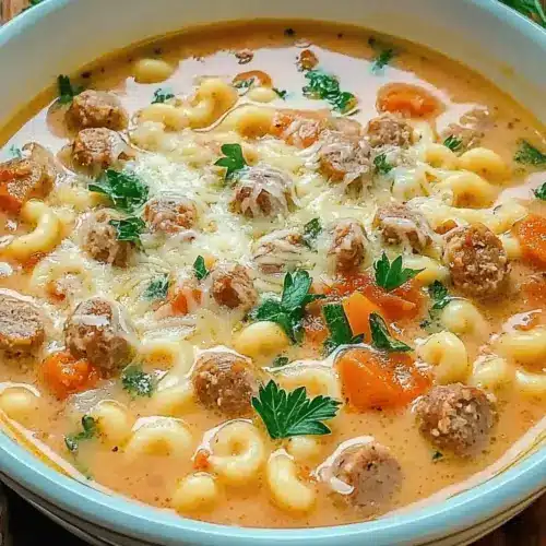 Creamy Parmesan Italian Beef Sausage Soup