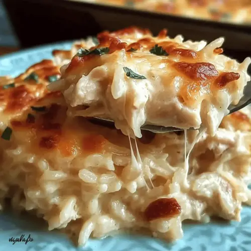 Dump-and-Bake Chicken Alfredo Rice Casserole