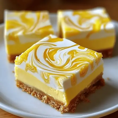 Lemon Marbled Cheesecake Bars