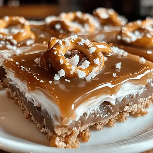 Quick No-Bake Salted Caramel Pretzel Bars
