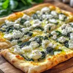 Greek Roasted Garlic Spinach White Pizza