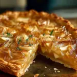 Caramelized Onion, Apple & Cheddar Tart