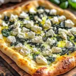 Greek Roasted Garlic Spinach White Pizza