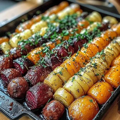 Maple Dijon Roasted Root Vegetables