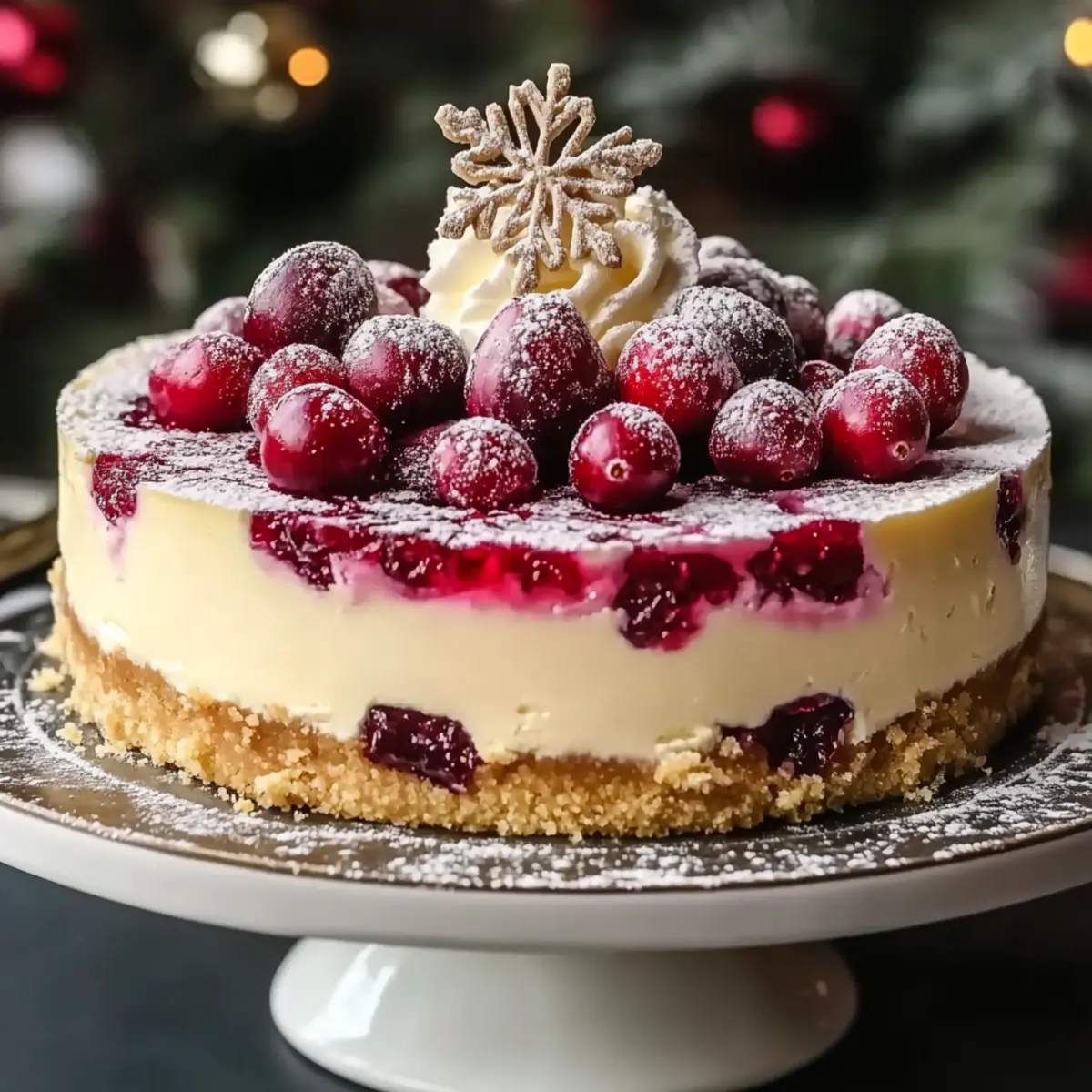 Christmas Cheesecake with Cranberry Mousse