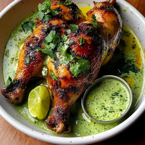 Peruvian Chicken with Creamy Green Sauce