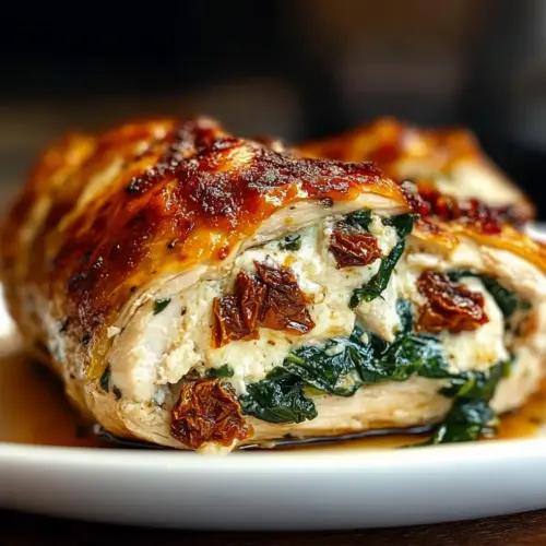 Sundried Tomato, Spinach, and Cheese Stuffed Chicken
