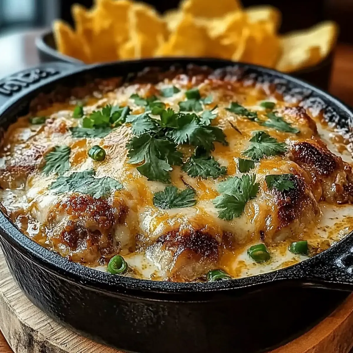 Chili Chicken Queso Bake