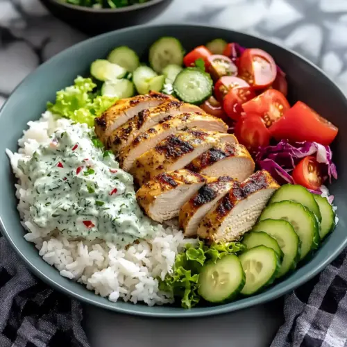 Mediterranean Chicken Bowl with Rice