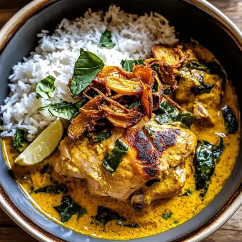 Slow Cooker Coconut Curry Chicken with Crispy Shallot Oil