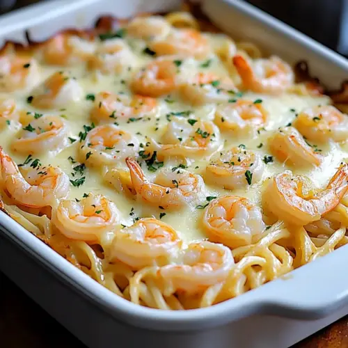Shrimp Scampi Pasta Bake