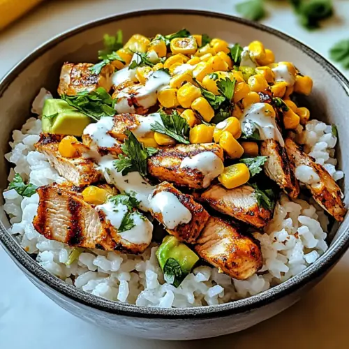 Street Corn Chicken Rice Bowl