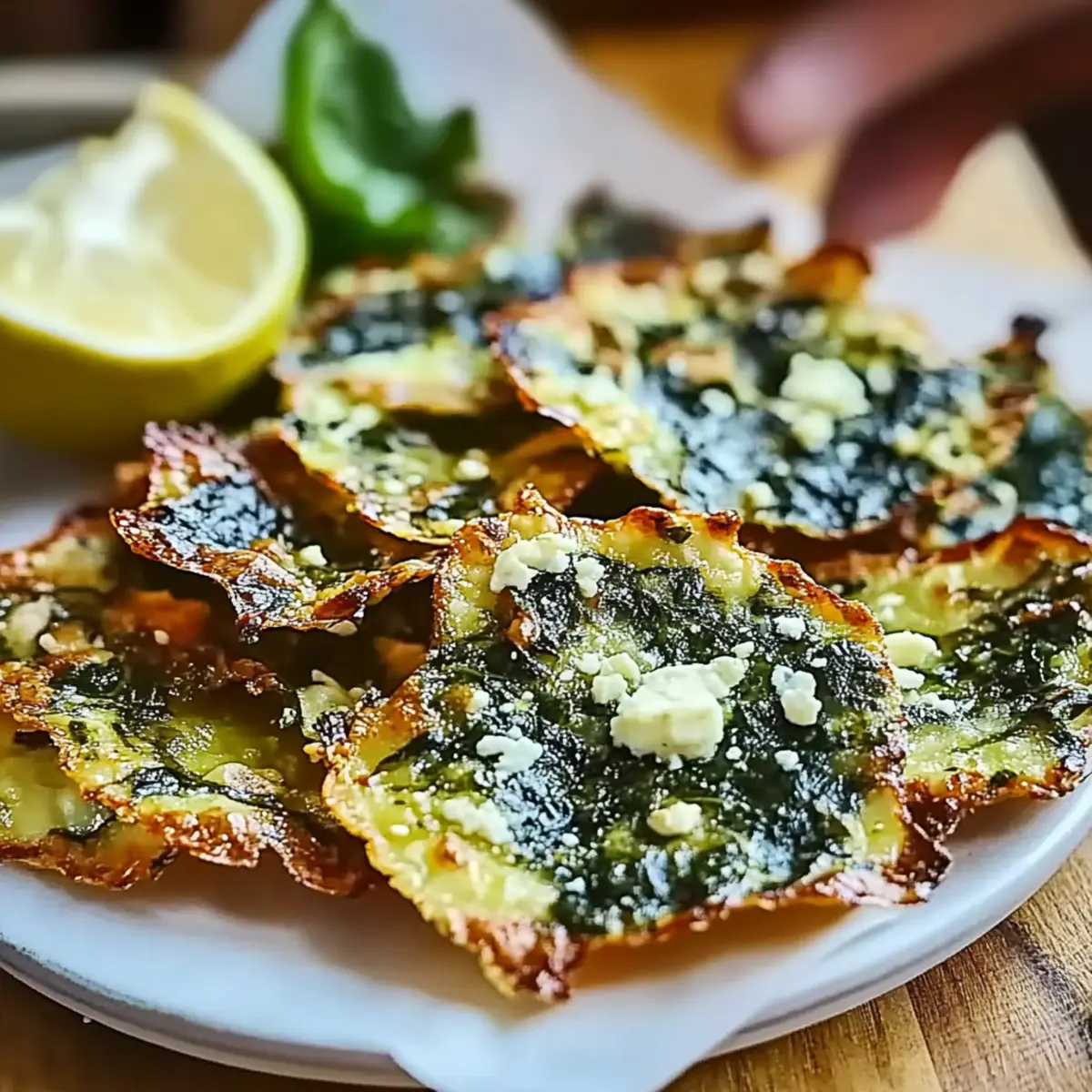 Mediterranean Spinach and Feta Cheese Crisps
