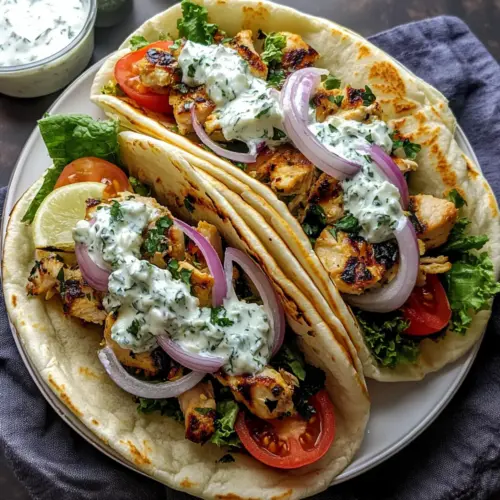 Mediterranean Chicken Gyros with Creamy Feta Tzatziki