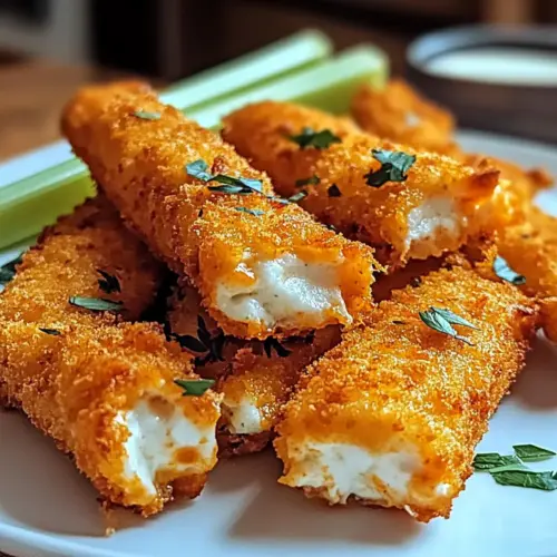 Buffalo Chicken Mozzarella Sticks