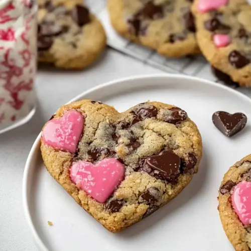 Heart Shaped Chocolate Chip Cookies