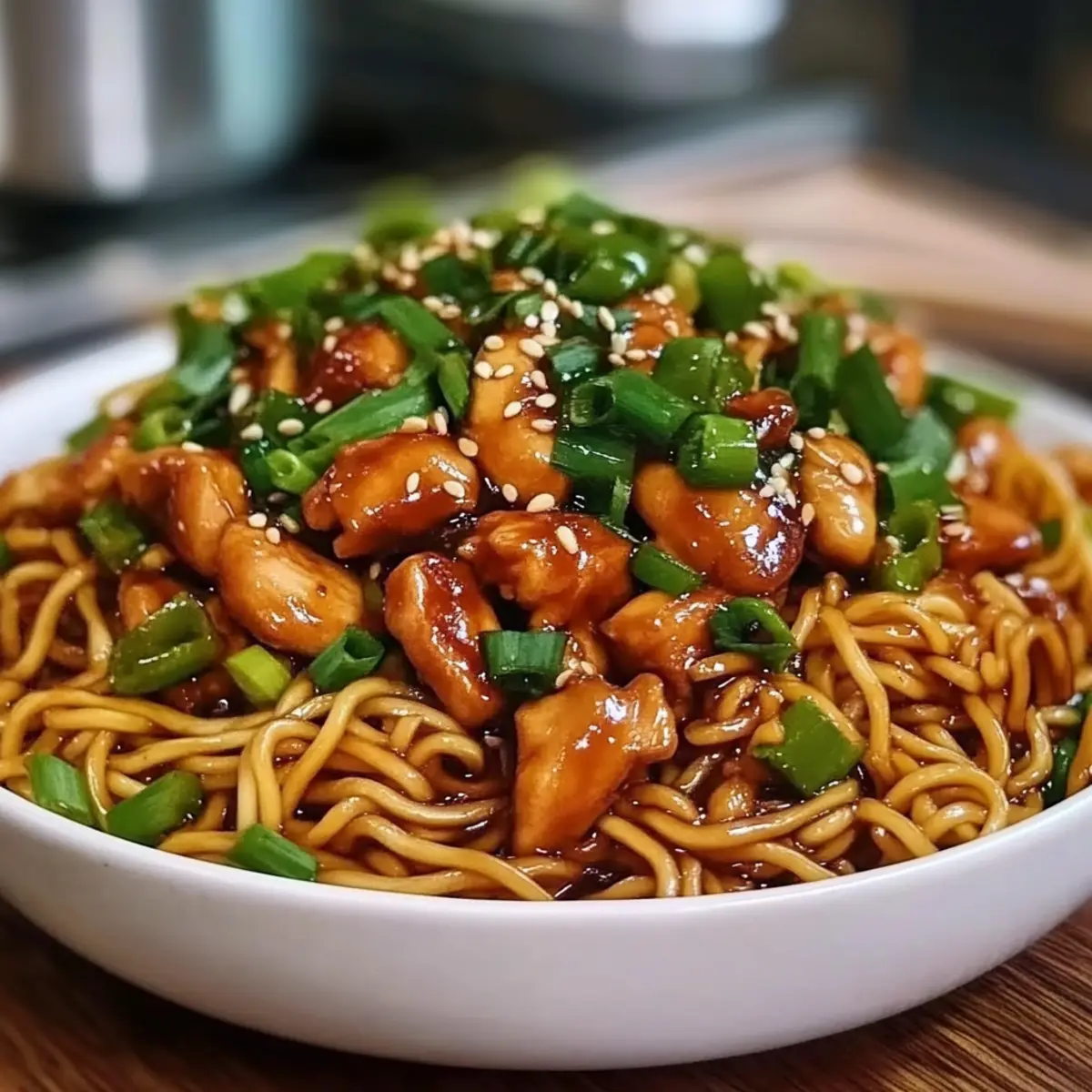Sticky Garlic Chicken Noodles