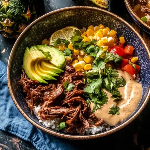 Crockpot Chipotle Pineapple Pot Roast Bowl
