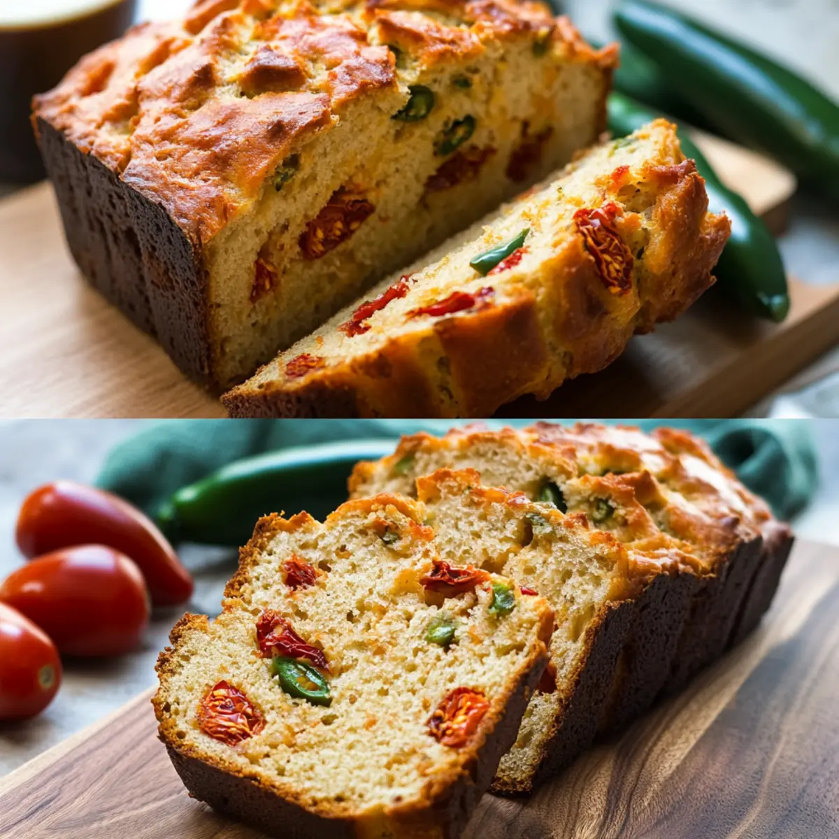 Sundried Tomato Jalapeño Cheddar Beer Bread
