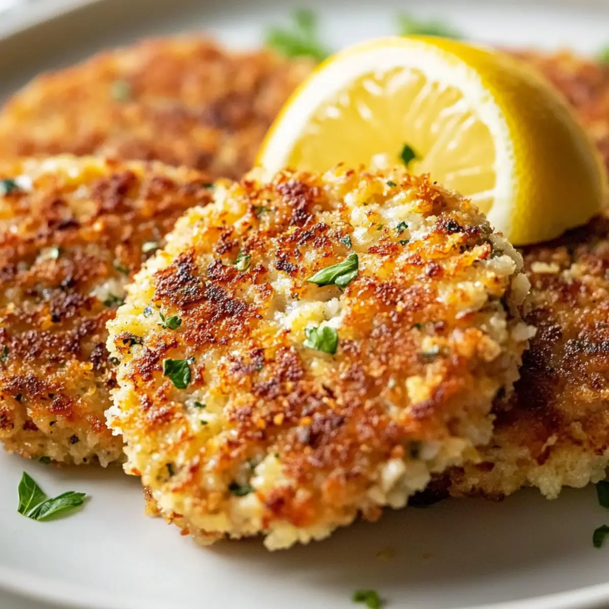 Crispy Lemon Parmesan, Garlic & Herb Tuna Patties